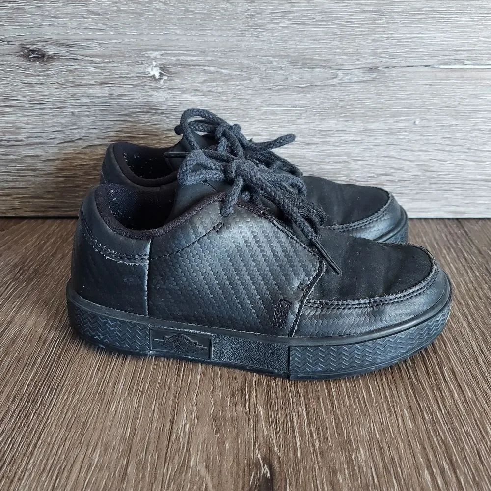 Jordan Black Sneakers with Textured Leather and Thick Sole
